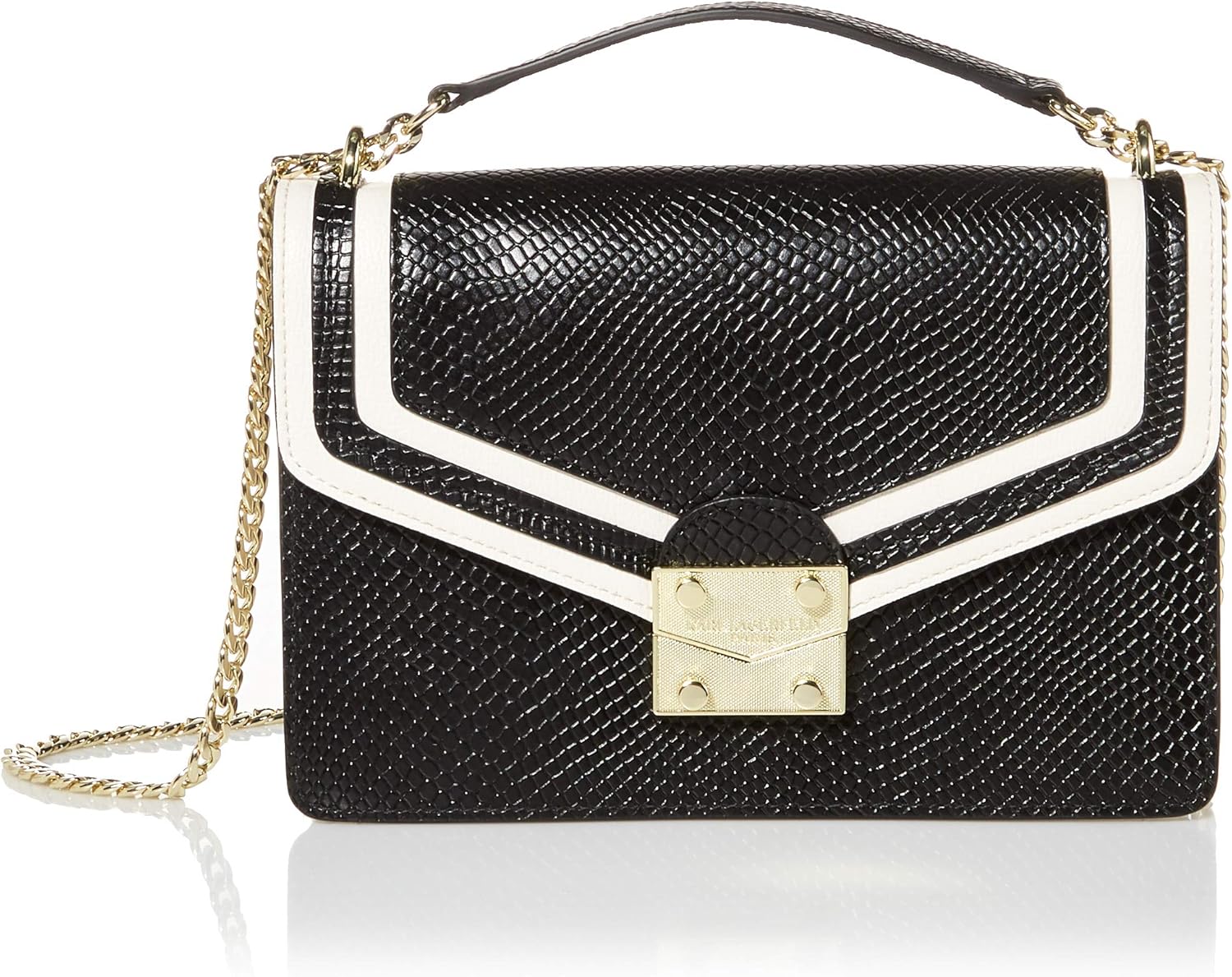 Karl Lagerfeld Paris Corinne Shoulder Bag, Black/White Combo Handbags