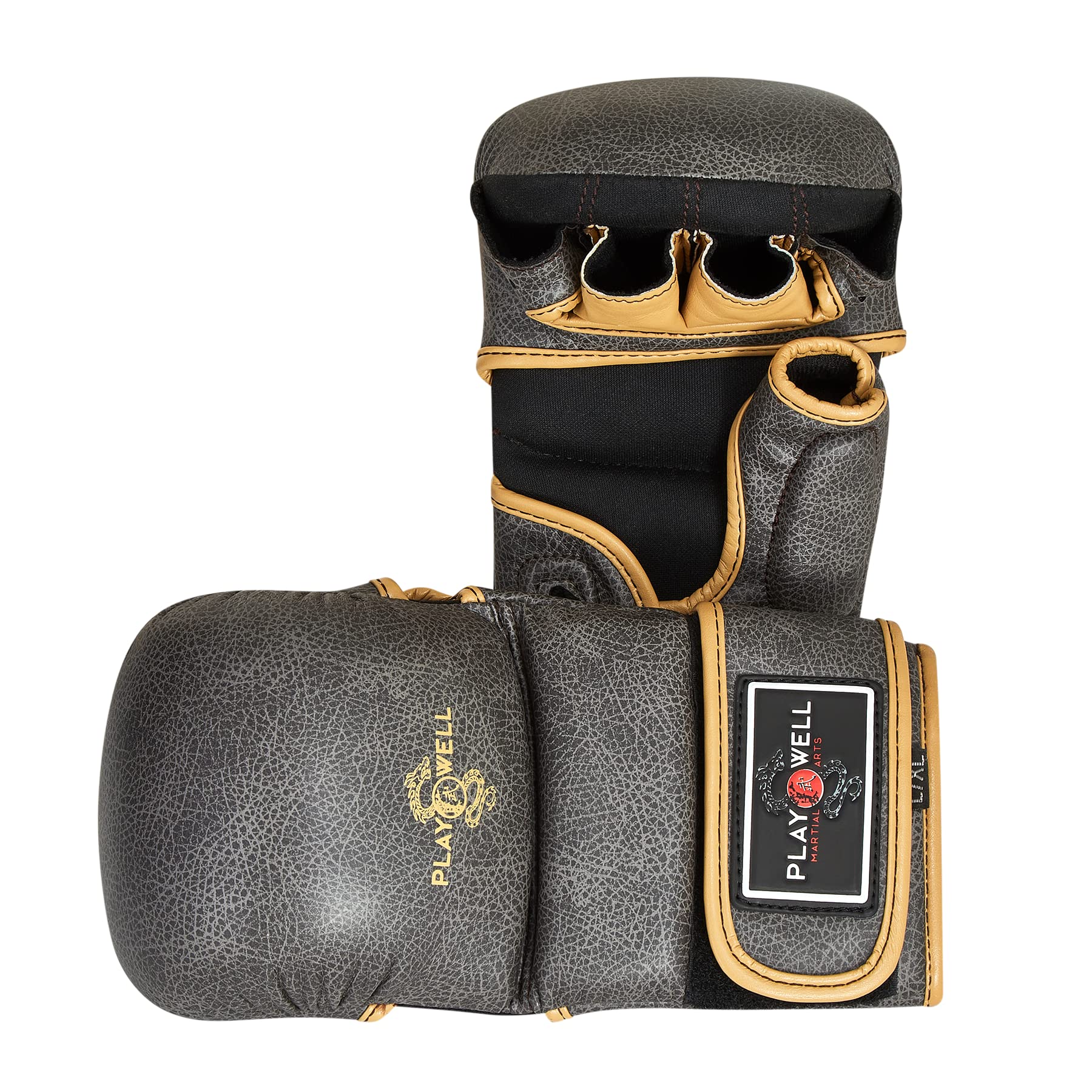 Playwell Gamma Premium: Serie Vintage - Pro Series MMA Sparring & Grappling Fight Guanti - 198,4 g