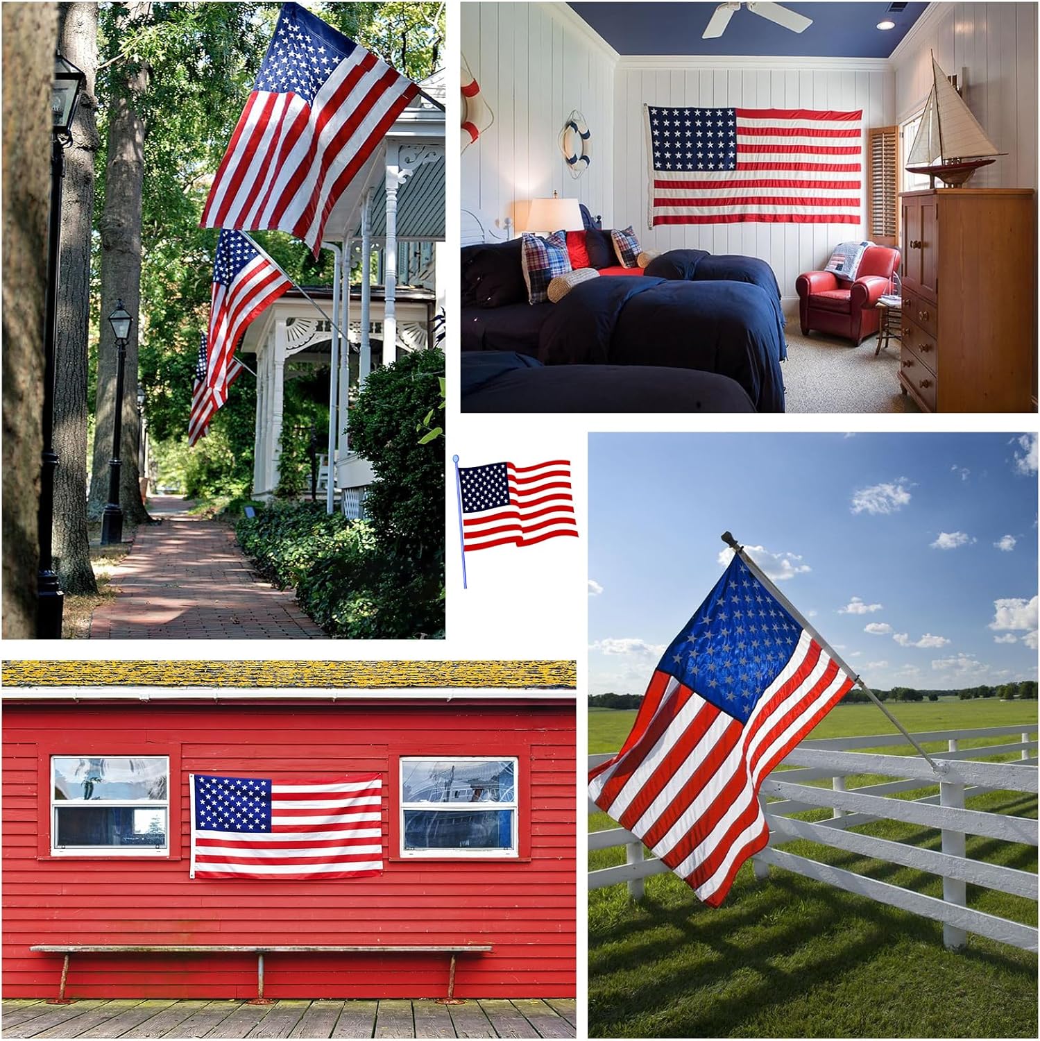 ROTERDON 600D American Flags for Outside 4x6 Ft, TearProof Long Lasting US Flag, Embroidered Stars, Sewn Stripes, Brass Grommets, High Wind USA Flag Heavy Duty Outdoor