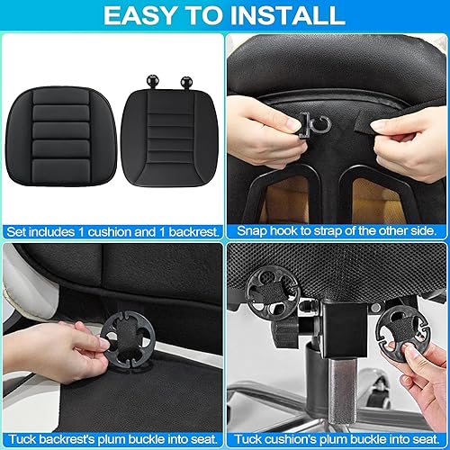 Miniatura 45 de MYFAMIREA Cojín de asiento de automóvil y almohada de apoyo para respaldo de 1.2 pulgadas de grosor, cojín de espuma viscoelástica para silla de Gris