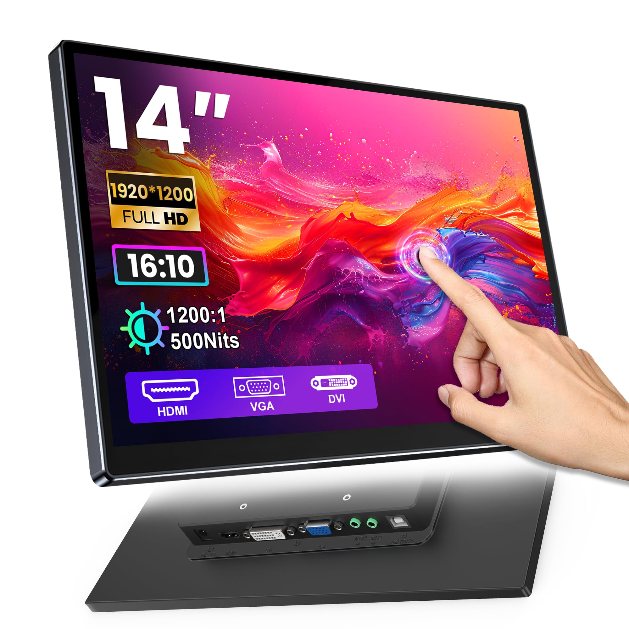 Monitor Táctil Portátil 14 Pulgadas FHD 1920x1200