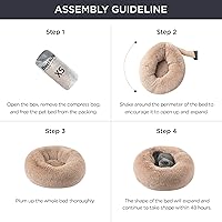 Vista 6 de Bedsure Cama calmante para perros pequeños – Cama lavable para mascotas pequeñas en forma de dona, cama redonda antideslizante de felpa suave