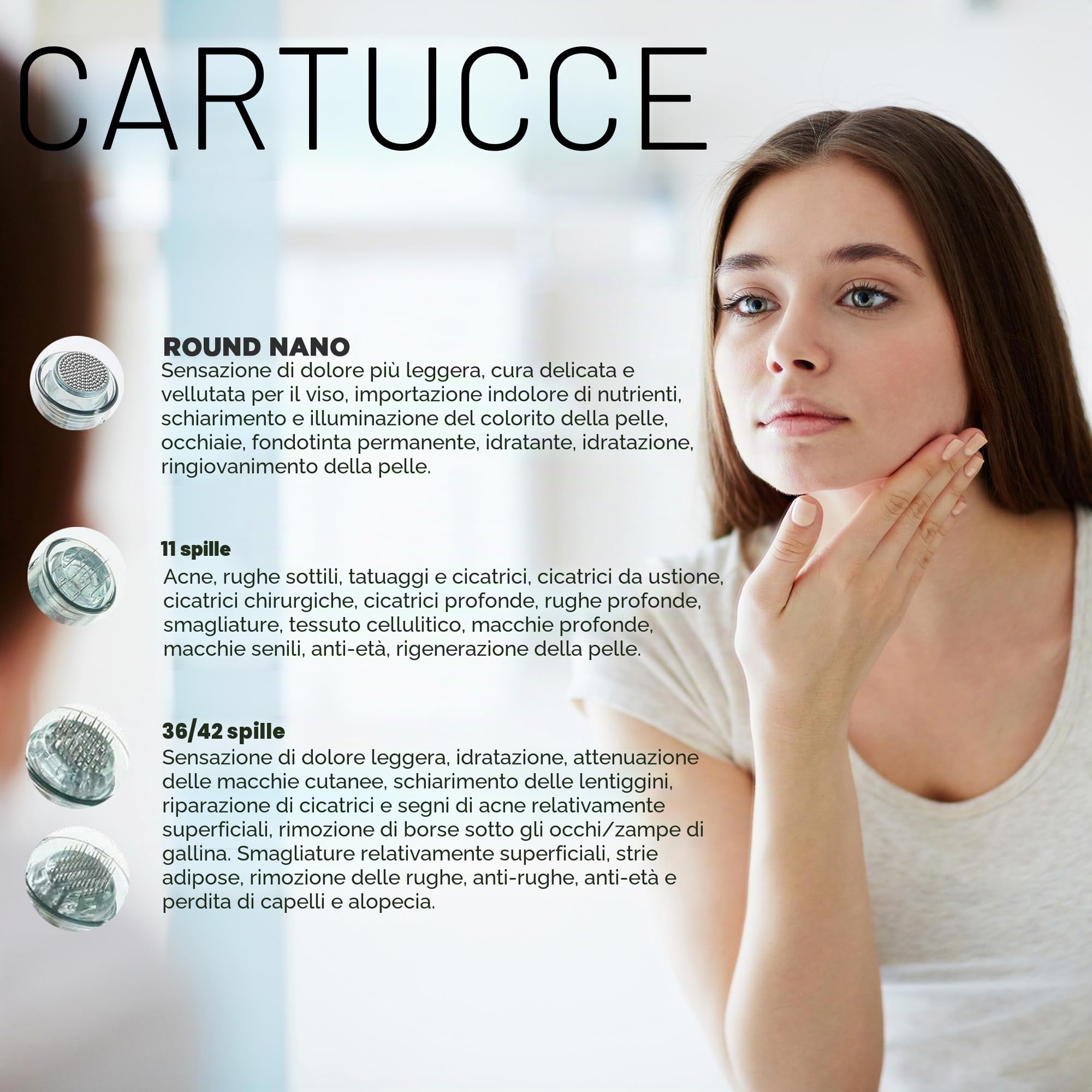 Cartuccia da 11 pin per Dermapen M8 e A6S | Confezione da 10 | Compatibile solo con Dr. Pen | Ago in acciaio chirurgico | Per il ripristino di capelli e pelle, miglioramento di cicatrici