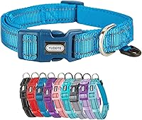 Vista 19 de Collar de nailon reflectante para perro con acolchado de neopreno transpirable, ajustable para perros grandes.