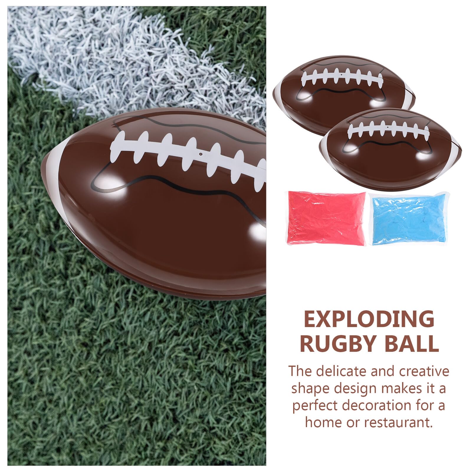 Veemoon Gender Reveal Ball mit Pulver Rugbyball Party Dekoration für Babyparty und Geschlechtsverkündung Leichtes Farbiges Pulver für Gender Reveal Partys