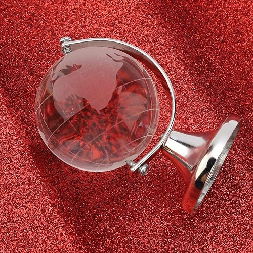 Miniatura 7 de Fdit Mini redonda tierra cristal bola escritorio oficina hogar decoración artesanía arte regalo (plata)