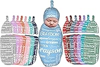 Vista 8 de Sweewind Mantas de bebé con nombre – Mantas personalizadas para recién nacidos para bebés niñas y niños – Regalos personalizados para bebés (iconos)