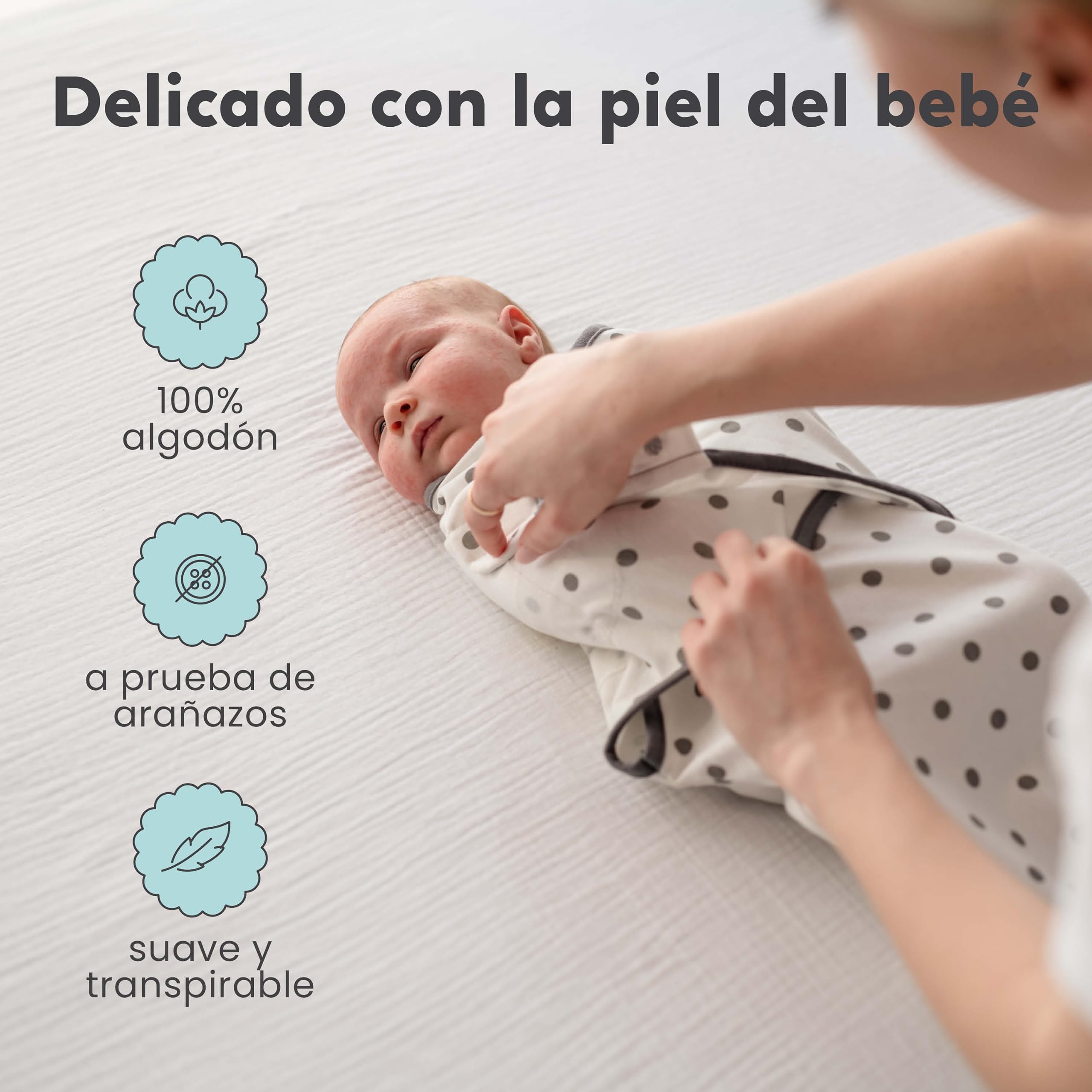 CuddleBug - Manta Ajustable para bebé (3 Unidades, tamaño pequeño/Mediano, 0-3 Meses)