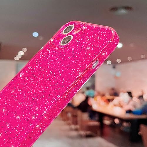 Miniatura 5 de Compatible con iPhone 13 Funda de 15.49 cm, Color Neón Brillante, Funda delgada y delicada con purpurina y brillantes, Funda de silicona con