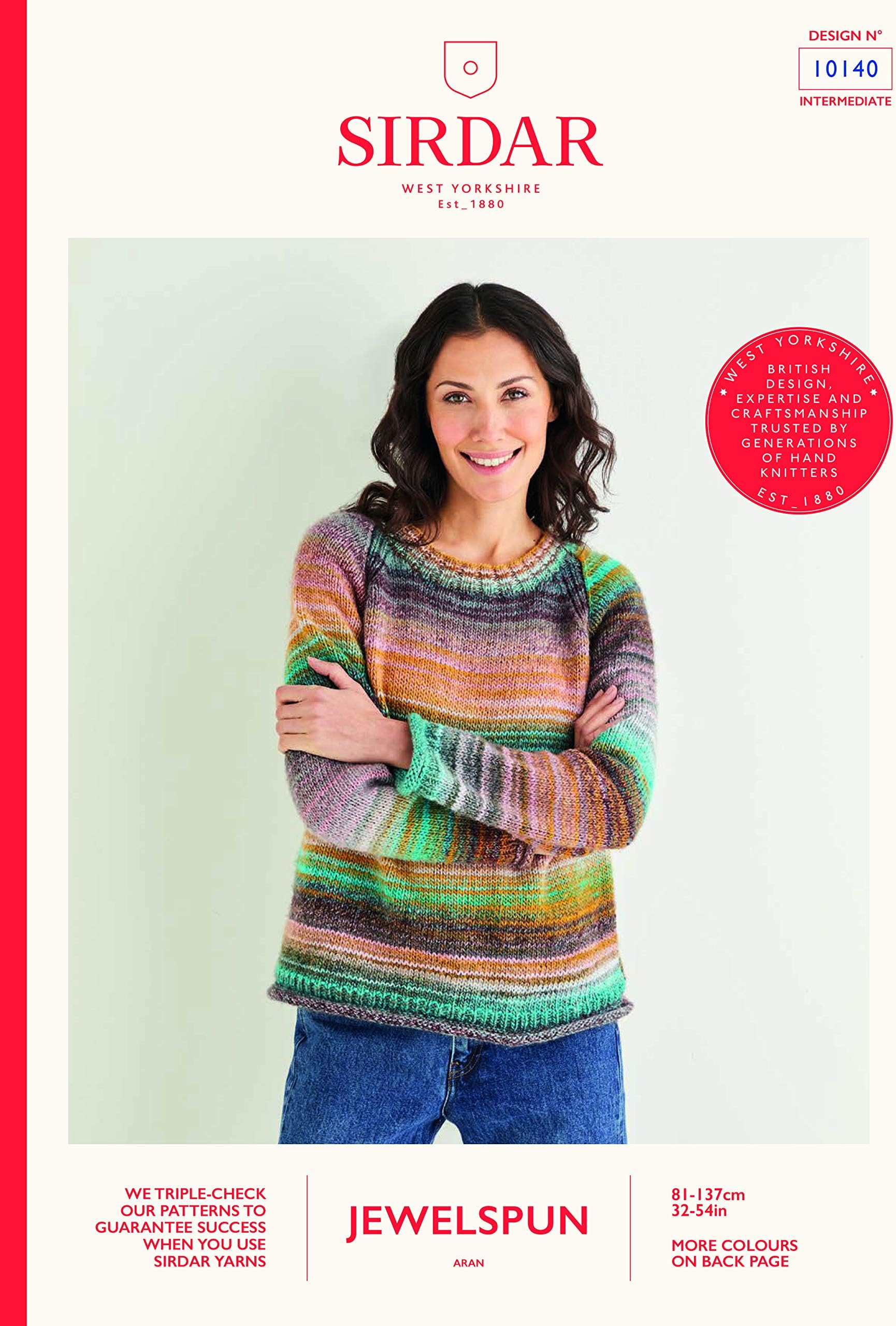 Sirdar Jewelspun Aran Knitting Pattern Booklet - 10140 Sweater