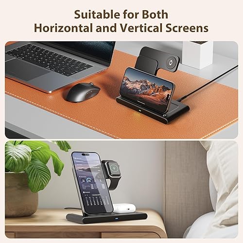 Miniatura 4 de Estación de carga inalámbrica para Apple soporte de cargador de teléfono 3 en 1 para iPhone 16e 16 15 14 13 12 11 Pro Max, para Apple Watch Ultra y