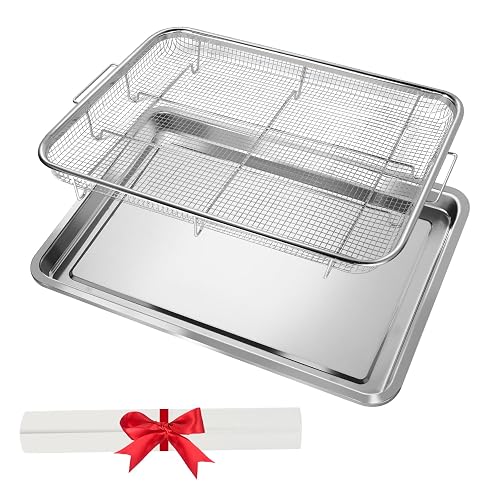 MKGDDS Extra Large Air Fryer Basket for Oven 18 x 12 Inch Stainless Steel