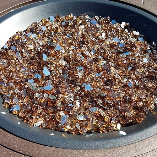 Miniatura 4 de GASPRO Vidrio de fuego de 30 libras de alto brillo, vidrio templado reflectante de 12 pulgada en cobre cósmico para propano o gas natural o chimenea