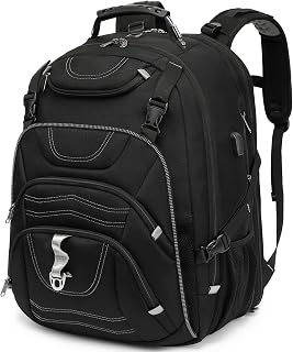 Laptop Backpack for Men - Travel Backpack with USB Charging Port for Daily Commutes and Travel -College Backpack Men - Gifts for Men - Waterproof - Black