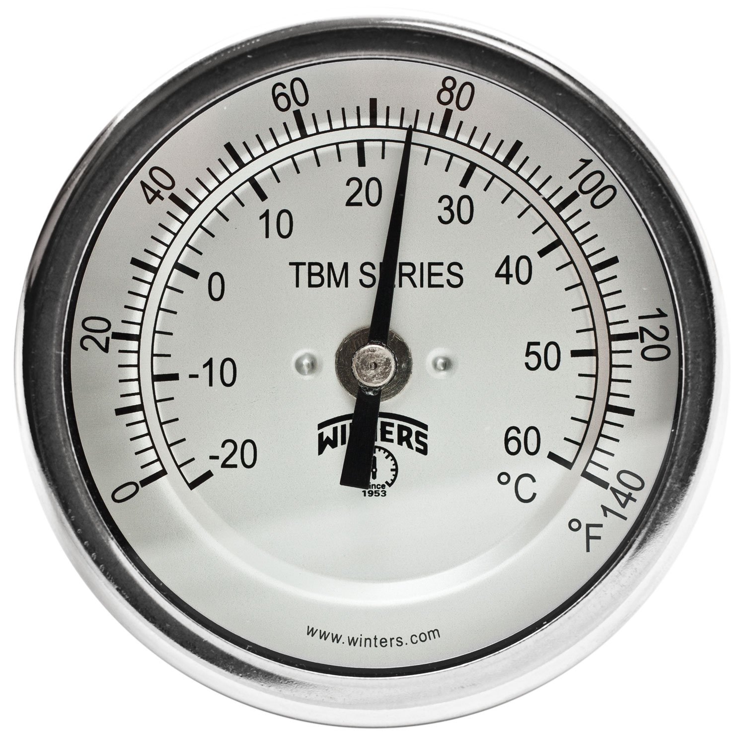 Winters TBM Series Stainless Steel 304 Dual Scale Bi-Metal Thermometer, 2-1/2