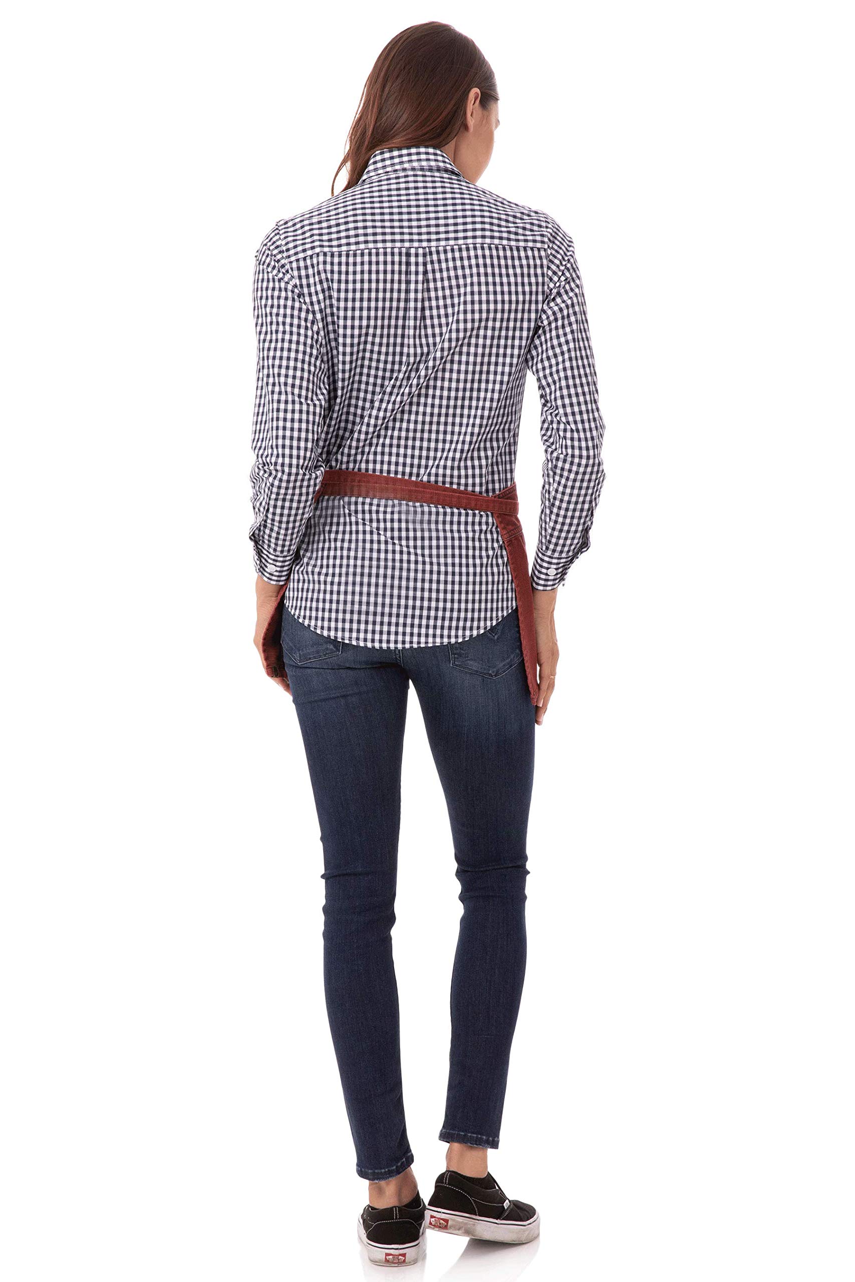 Chef Works Unisex Uptown Waist Apron, Red Navy, One Size