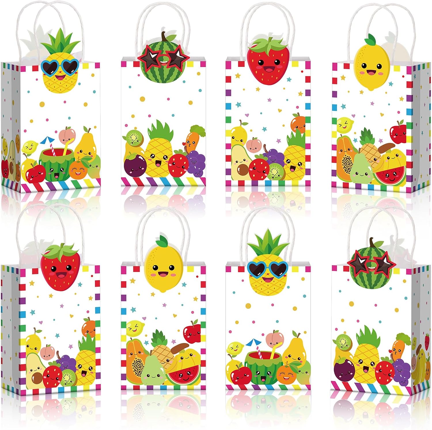 Kolldenn 24pcs Fruit Party Favors Bags Bulk with Handles