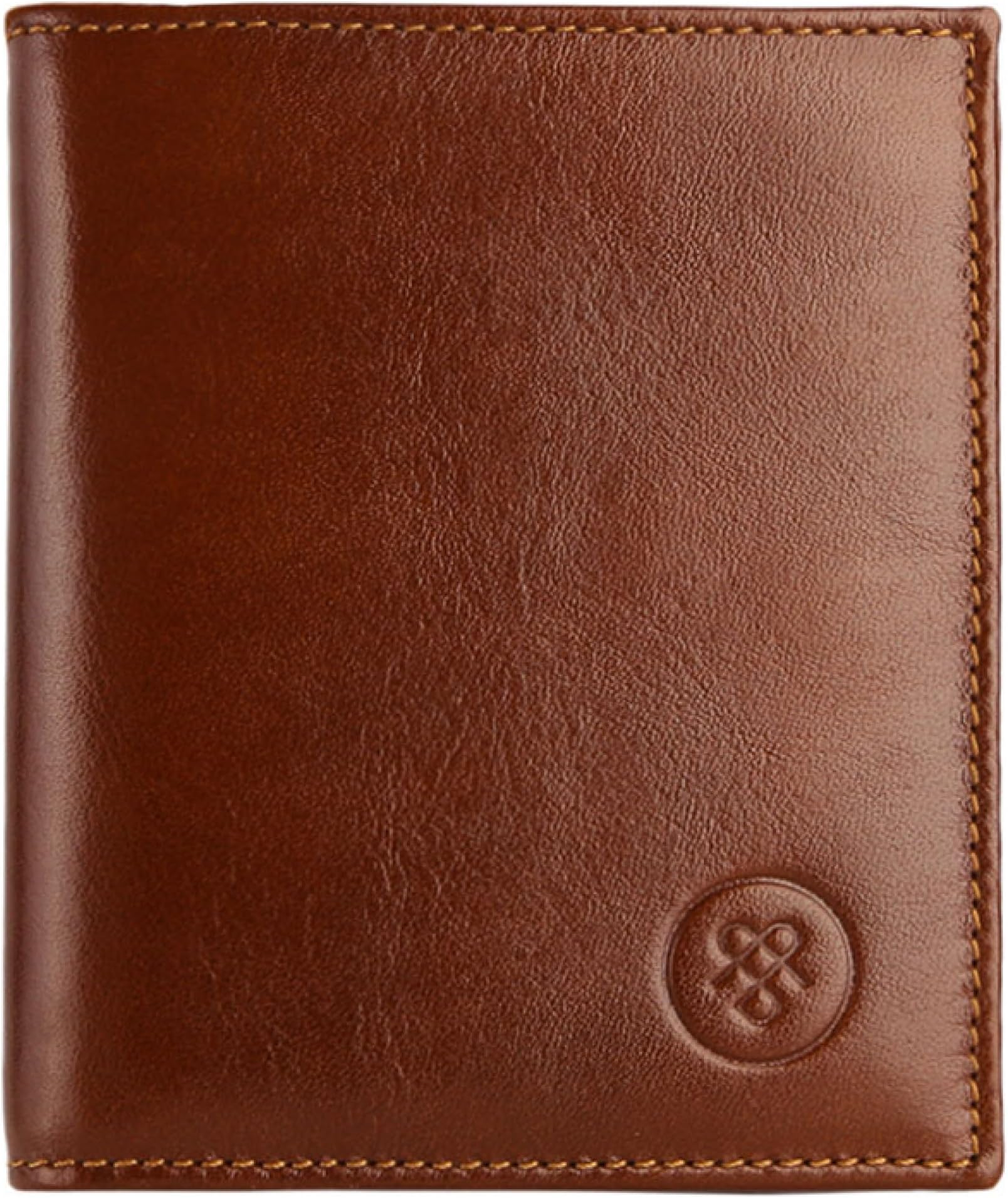 Maxwell Scott - Mens Luxury Leather Bifold Card Wallet with Coin Pocket Pouch - Made in Italy - The Rocca Chestnut Tan