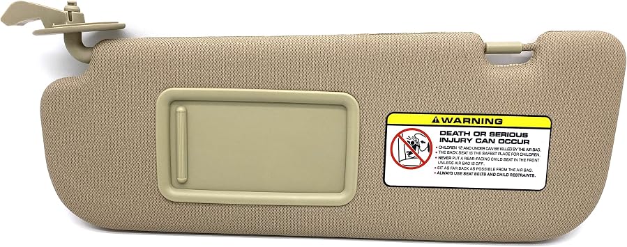 Ezzy Auto Beige Left Driver Side Sun Visor Compatible with Hyundai Elantra 2011 2012 2013 2014 2015 852103X000TX