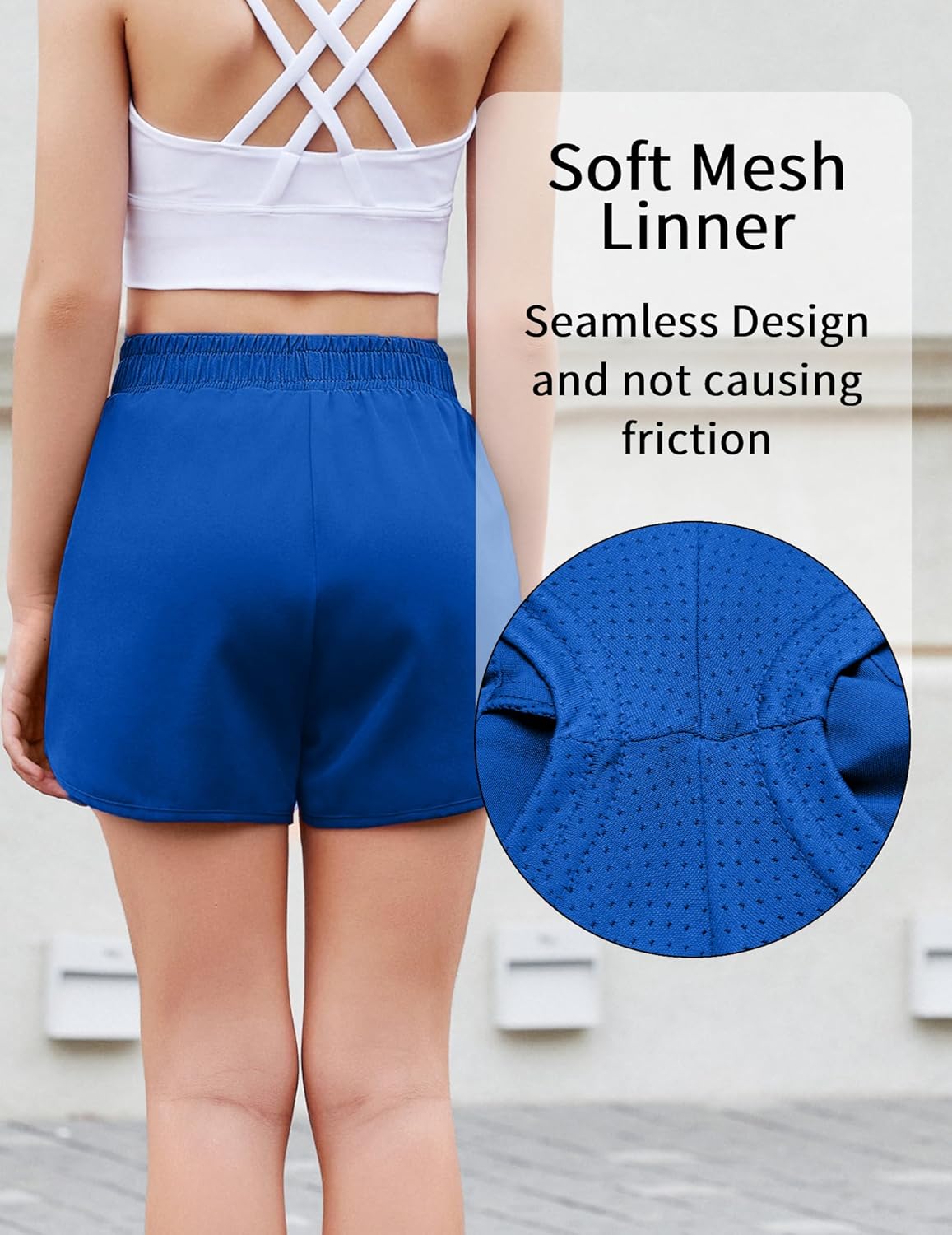 Zaclotre Girls Athletic Shorts with Zipper Pockets High Waisted Running Shorts Soccer Gym Sports Active Short for Kids - Image 5