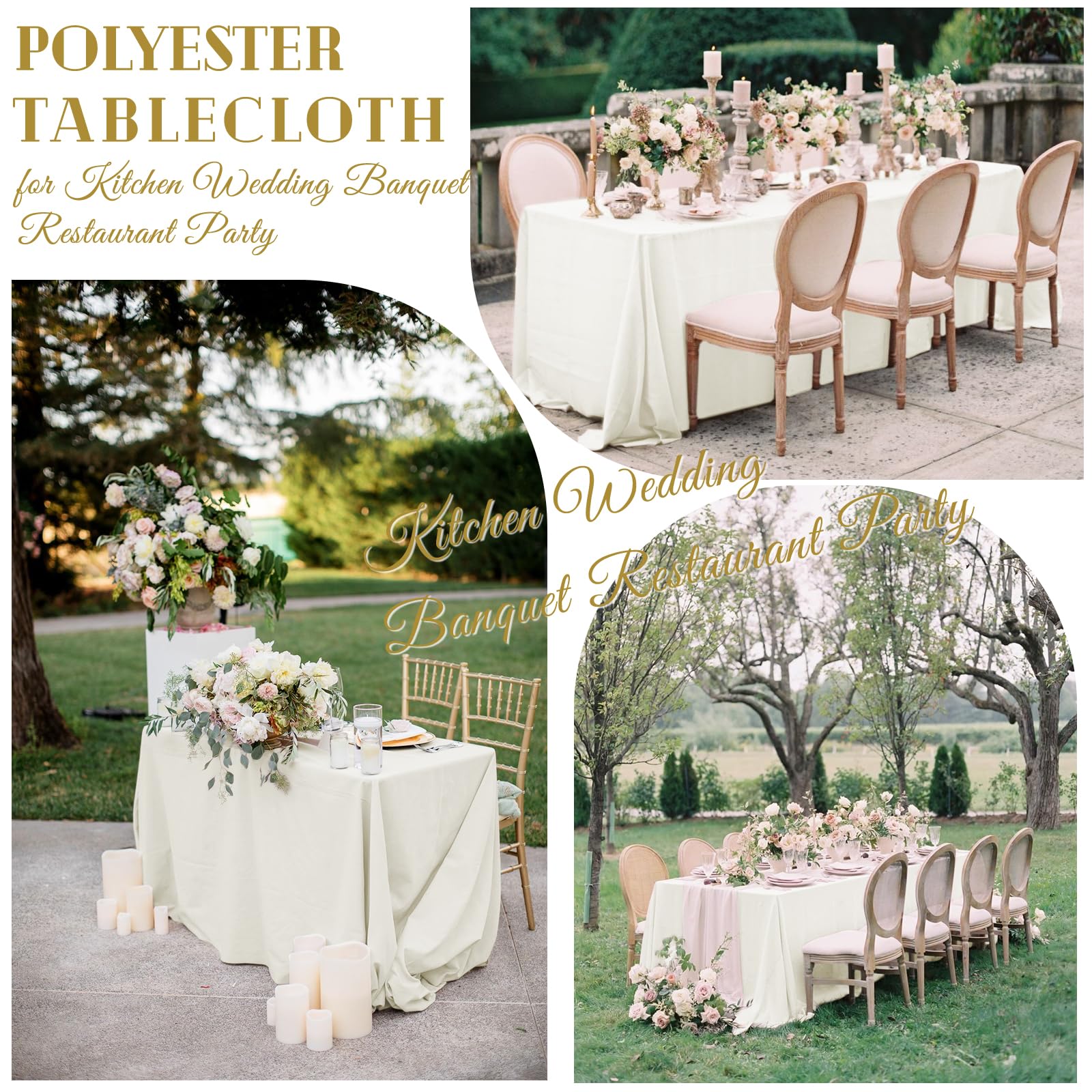 Lot De 8 Nappes Rectangulaires Polyester 152x259cm - Bleu Roi - Infroissable, Lavable - Pour Tables 1.8m