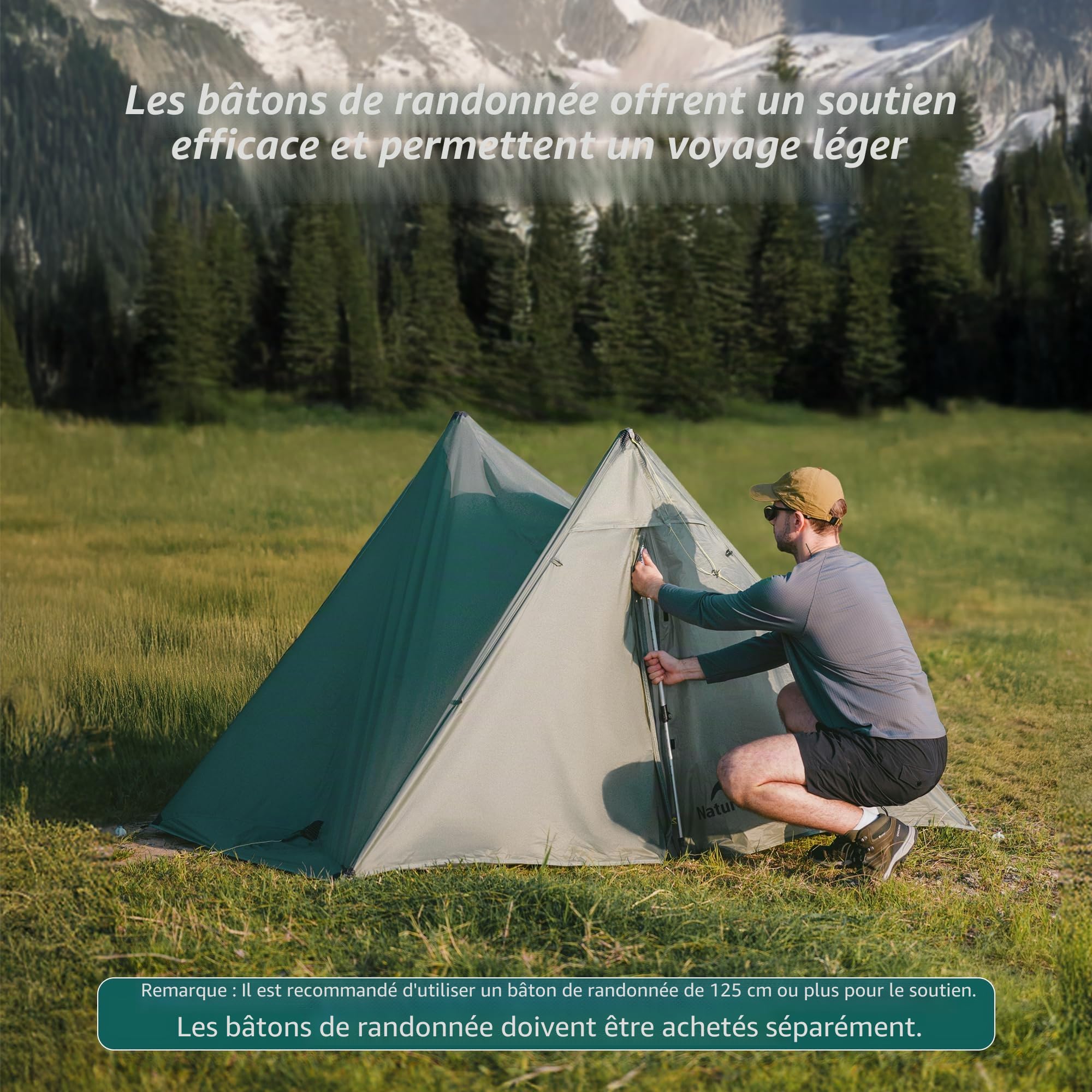 Naturehike Tente Summiture UL Tente de Randonnée Ultralégère pour 2 Personnes 3 Saisons Résistante au Vent et à l'eau 5 Modes d'installation pour la Randonnée Le Camping l'escalade