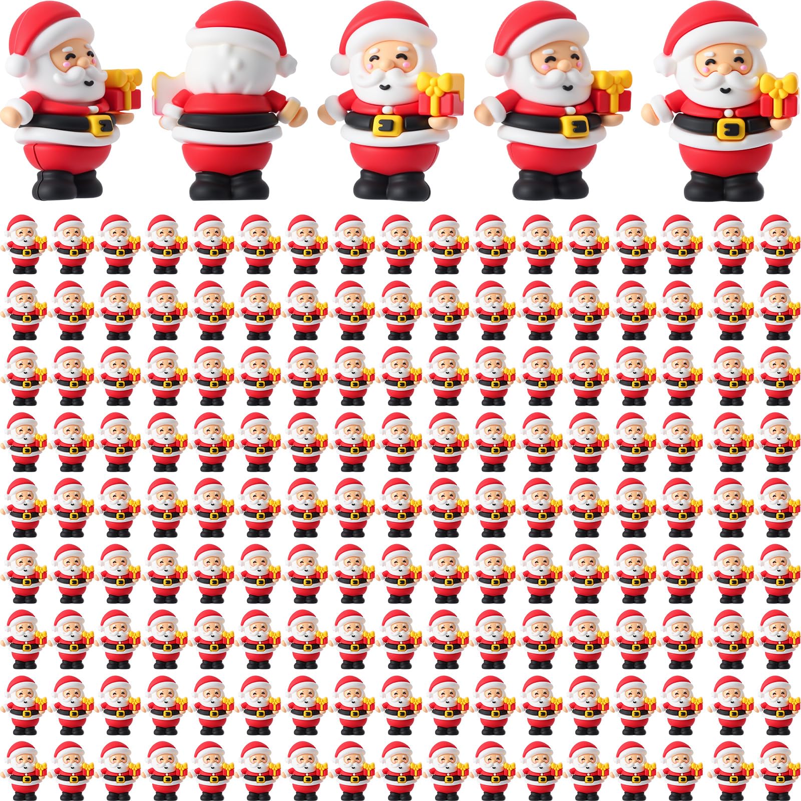 Chunful 150 Stück Weihnachten Mini Weihnachtsmann Figuren Gummi Statuen