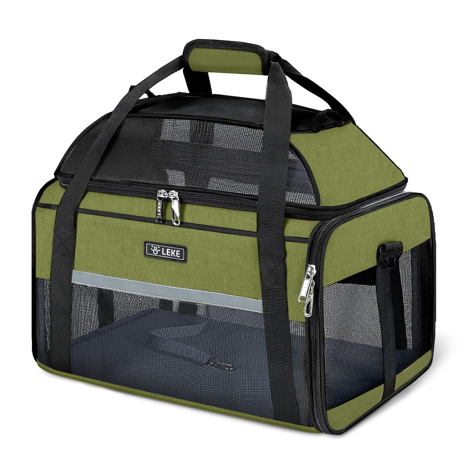 Lekereise Top Expandable Pet Carrier Carrier 17" x 11" x 9.5" Alaska Hawaiian Airline Approved Soft Sides Underseat Up to 12 lbs, Travel Bags for Small Dogs and — image 1