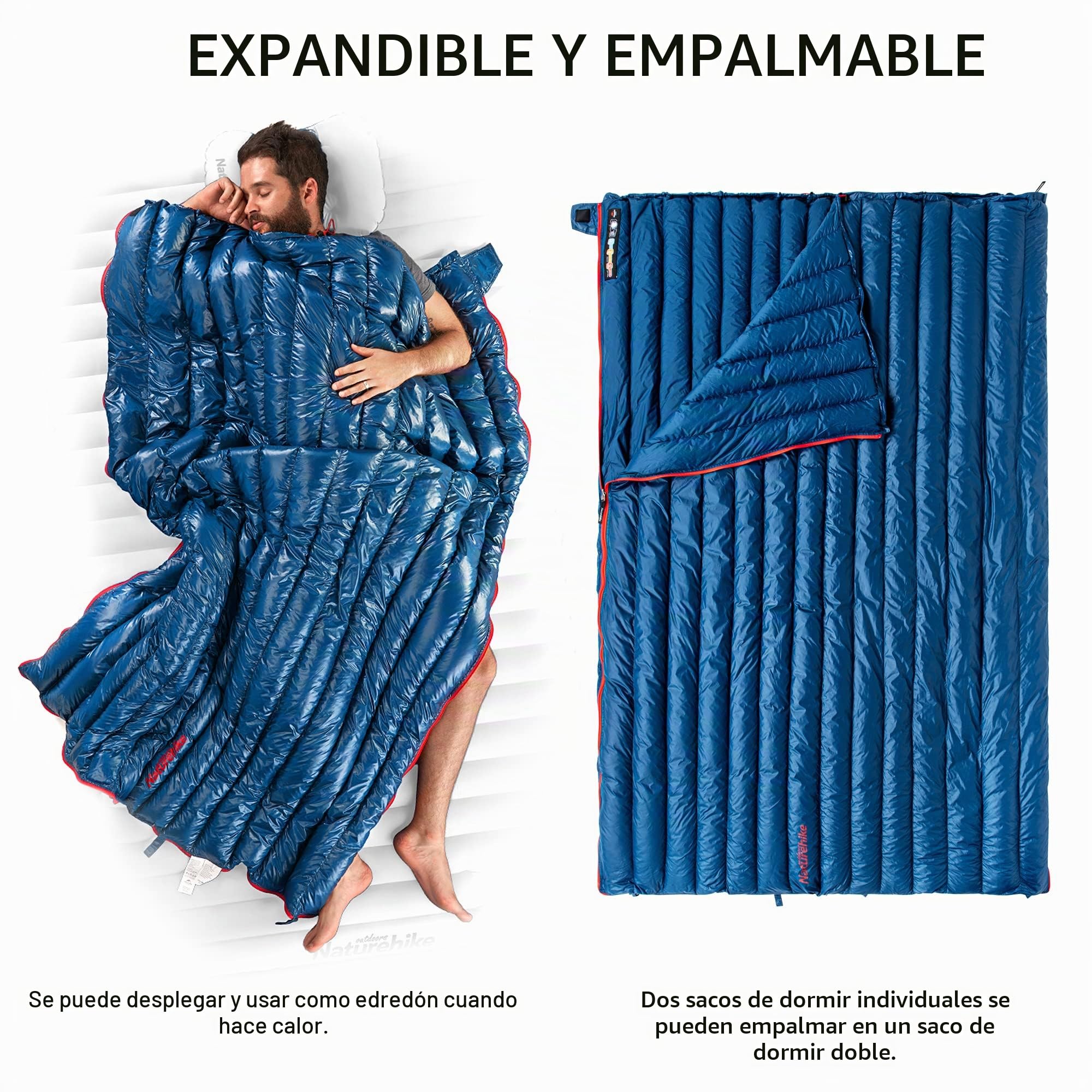 Naturehike Saco de Dormir Envolvente Ultraligero, 3-4 Estaciones, Impermeable, para Camping, Senderismo, Montañismo