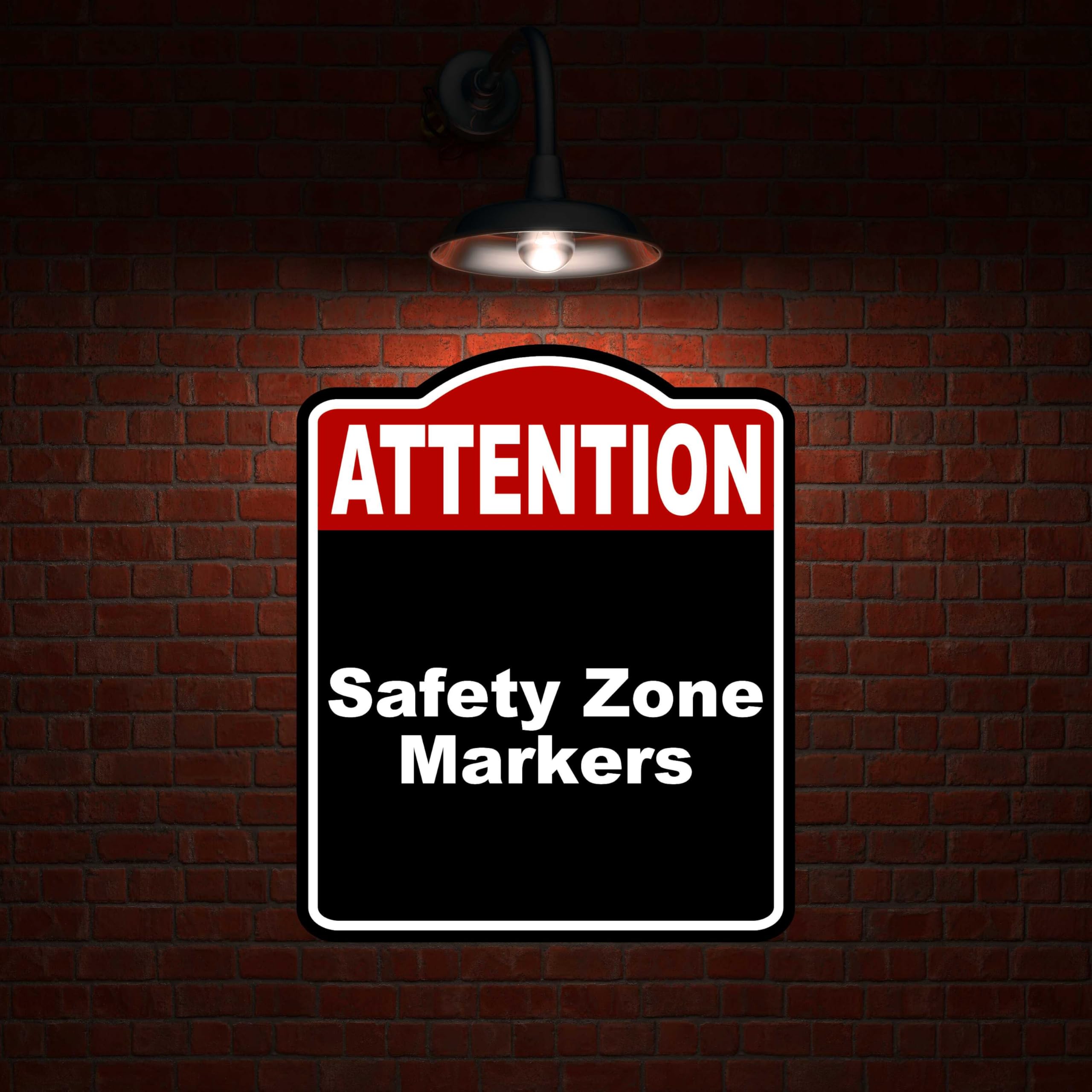Safety Zone Markers Attention Red Black Aluminum Composite Sign 20 x 24 inches