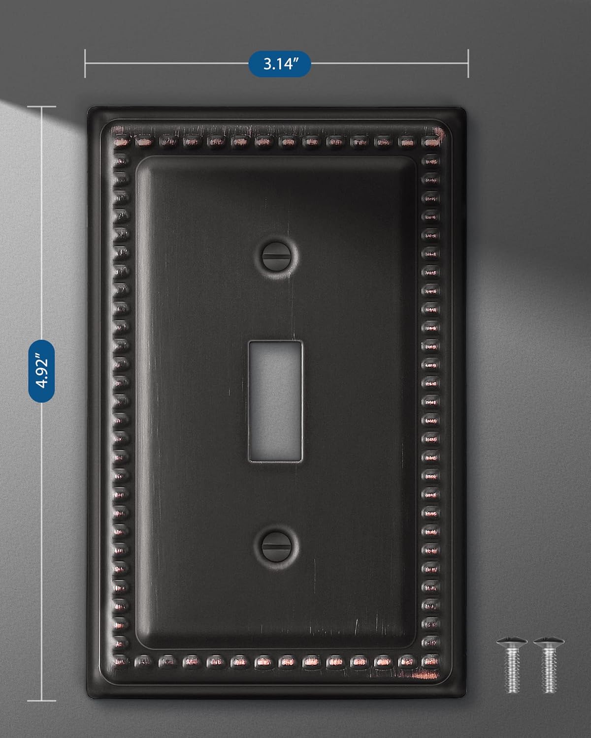 DEWENWILS Decorative Light Switch Cover, Metal Toggle Light Switch Wall Plates, Aged Bronze Outlet Covers for Home, Office