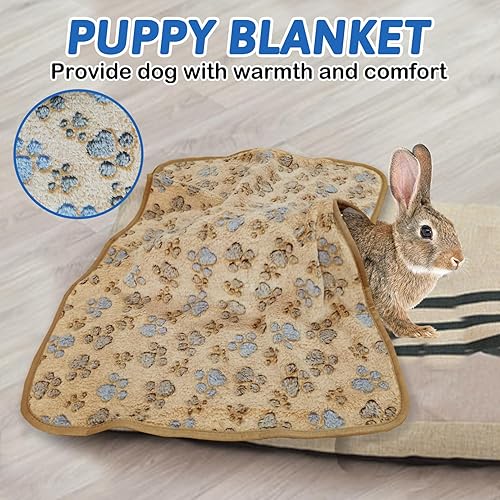 Miniatura 3 de PINVNBY 3 mantas de gato, manta suave y esponjosa para perros con patas de cachorro, forro polar coral, jaulas de conejo, mantas lindas para