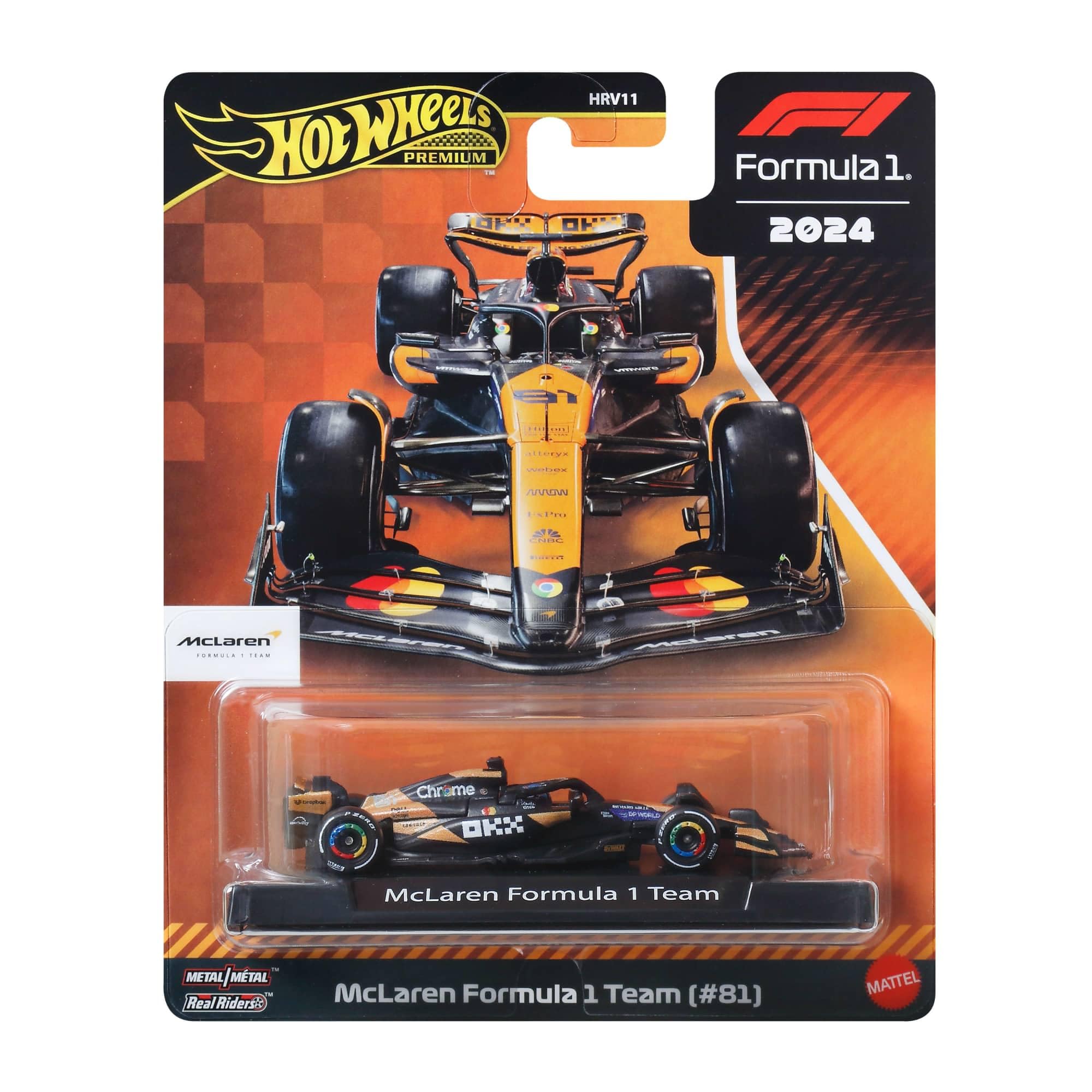 Hot Wheels 1:64 Scale Premium Race Team MCLAREN Formula 1 Die-Cast