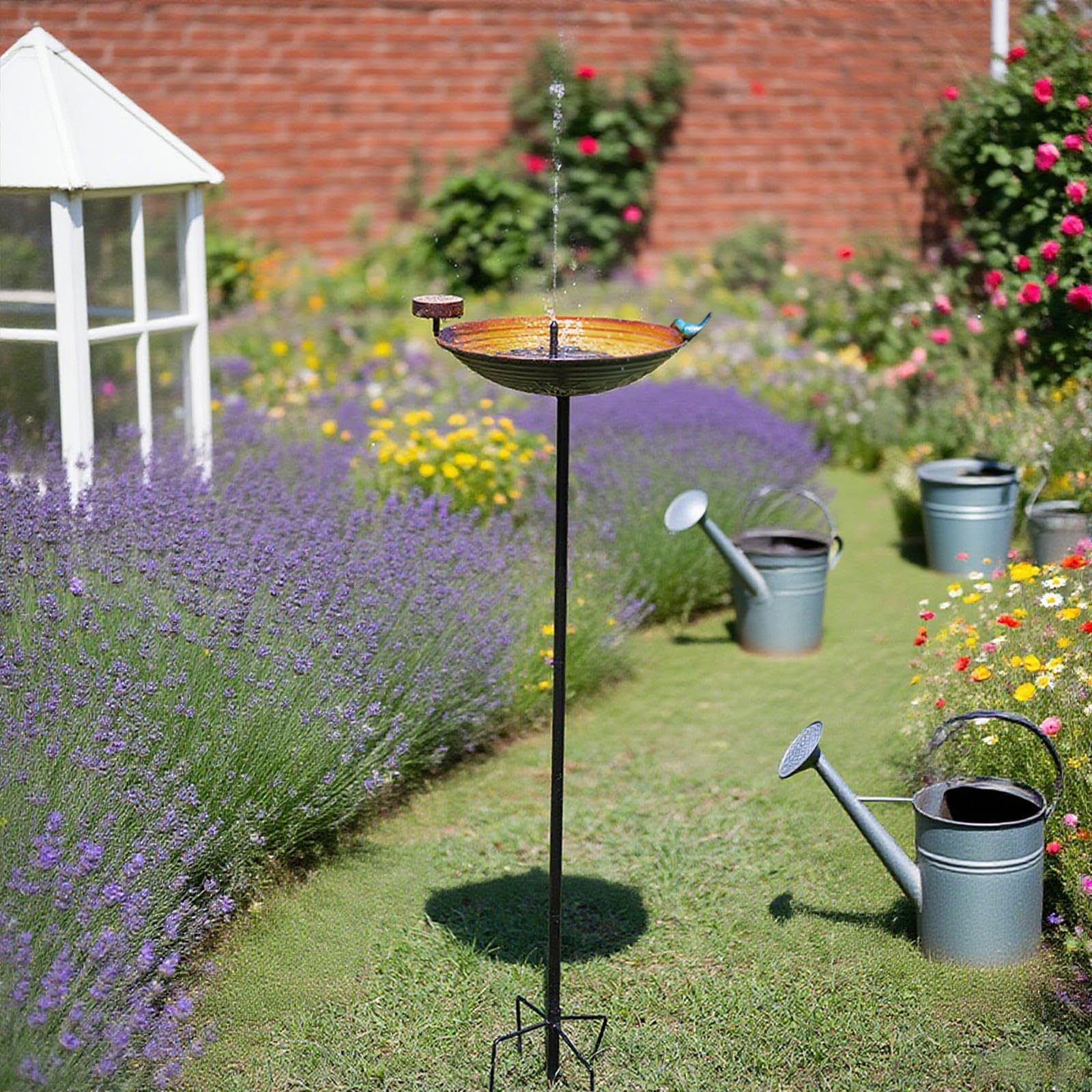 Mangiatoia per Uccelli in Metallo per Decorazione da Giardino E da Esterno