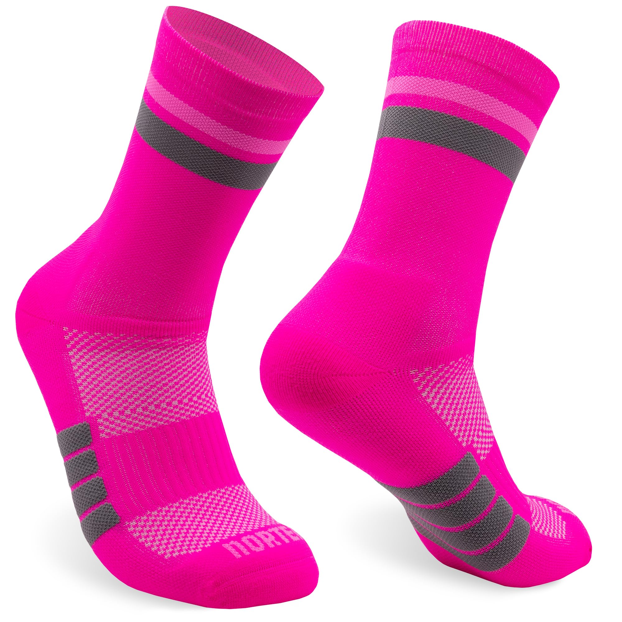NORTEI Calcetines Running y Trail Acolchados Media Caña, Compresivos y Antideslizantes. Calcetines Técnicos Deporte sin Rozaduras de Hombre y Mujer