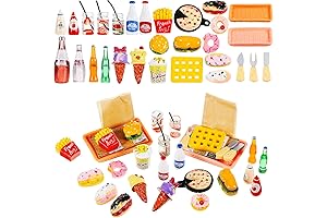 33 Pieces Miniature Fast Food Toy Miniature Pretend Food Play Toys for Barbie