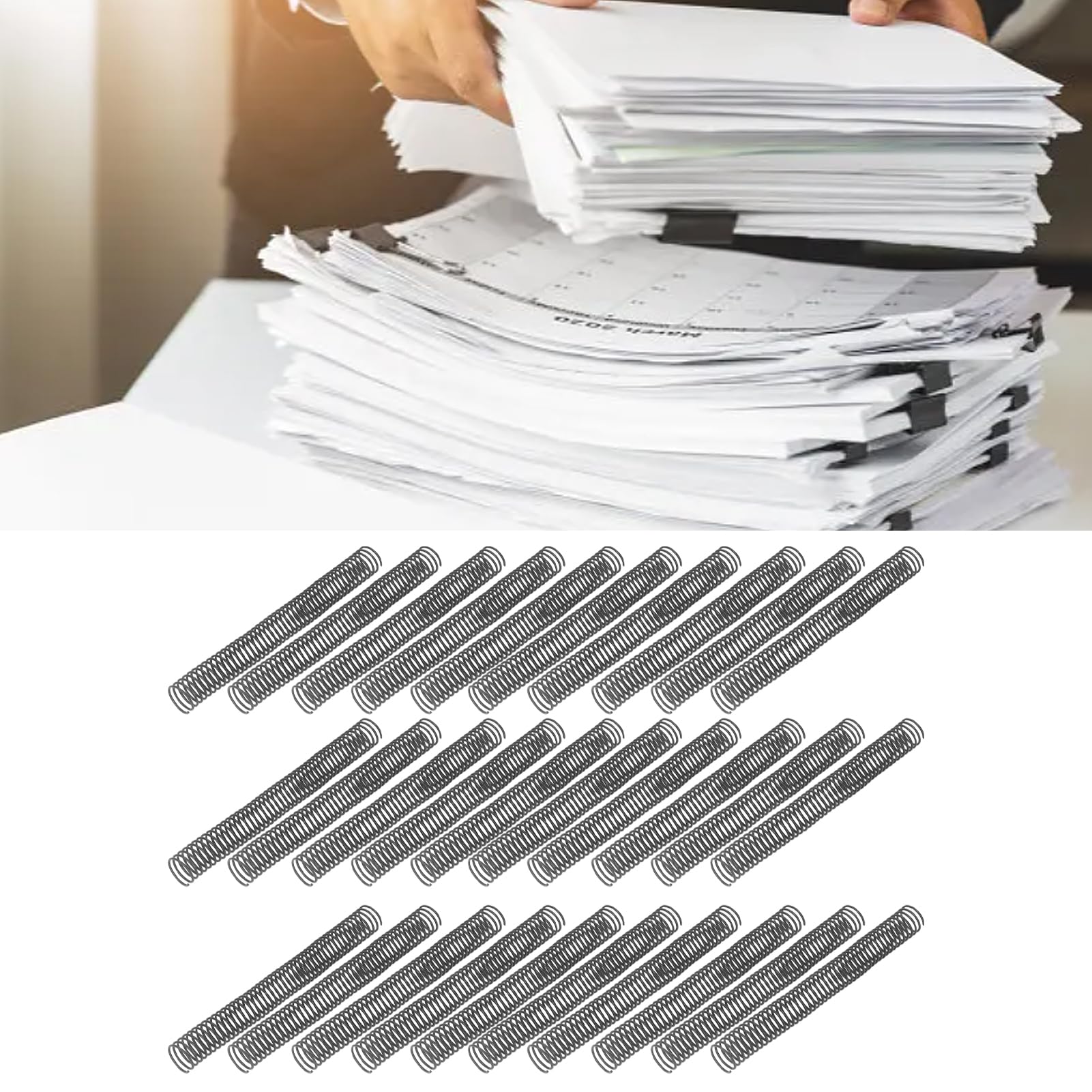 Bobine di rilegatura a spirale da 30 pezzi Pettini di rilegatura riutilizzabili Rilegature a spirale in plastica Dorso ad alta capacità per 260 pezzi di documenti A4 Documenti
