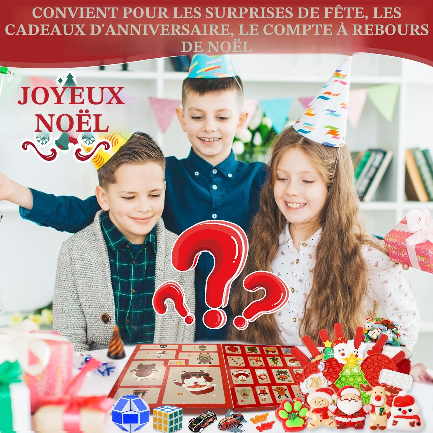 Calendrier De L'Avent Fidget 2025 – 24 Jouets Anti-Stress Réutilisables Pour Enfants