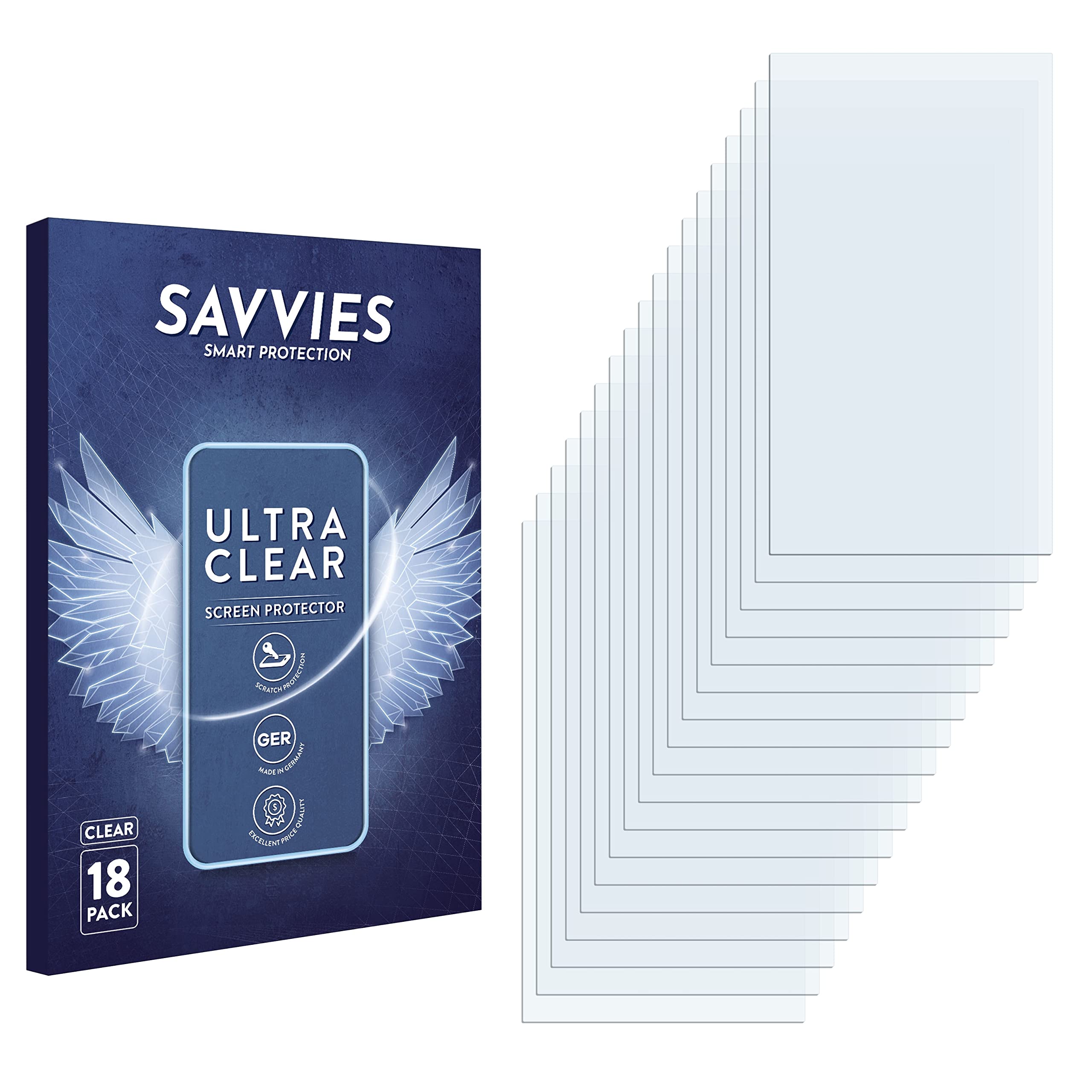 Savvies 18 Pellicole Protettive Per Zebra TC57 - Protezione Schermo Trasparente SU75, Anti Graffio, Facile Applicazione Senza Bolle