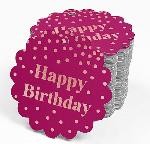 Miniatura 131 de Etiquetas colgantes para botellas de feliz cumpleaños, paquete de 100 unidades Blanco,Aqua Blue,Negro,Azul,Azul turquesa oscuro,Rosa