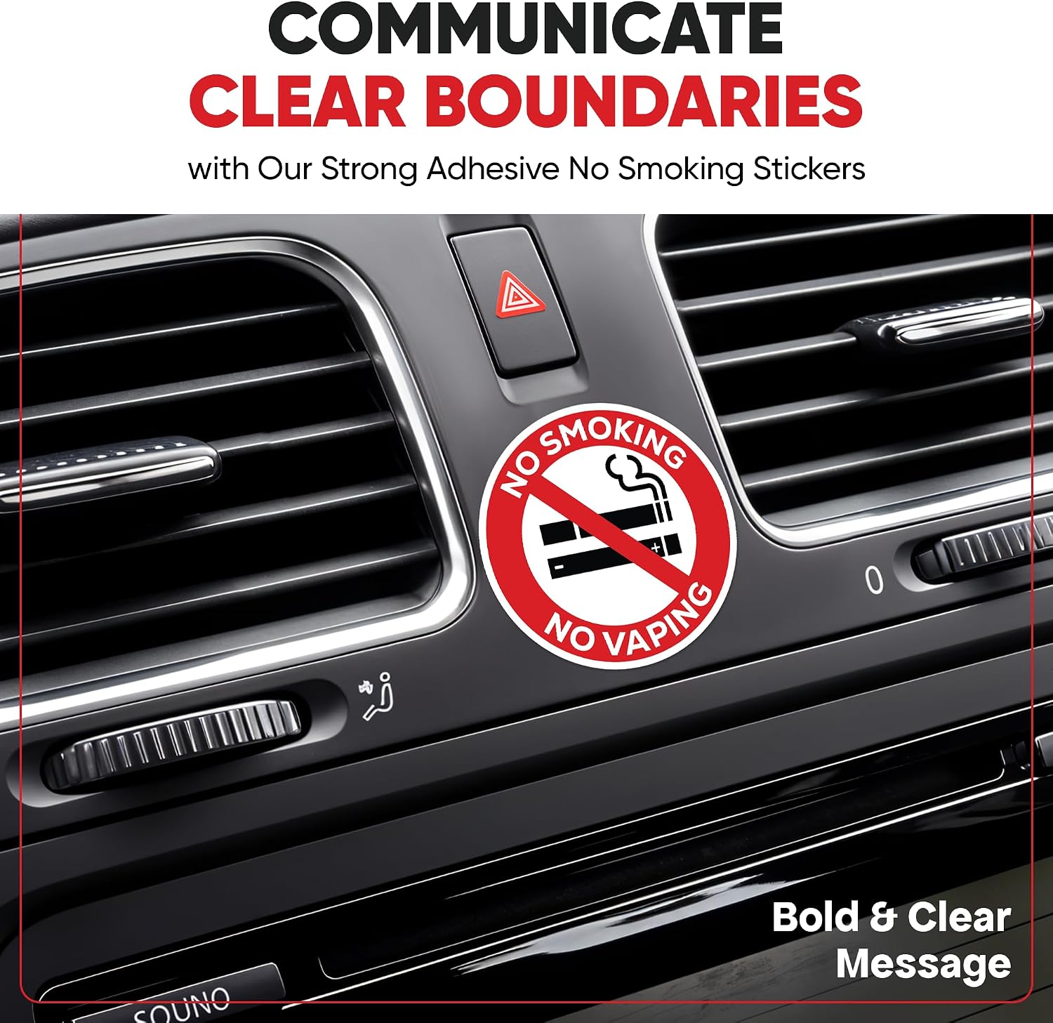 | No Smoking No Vaping (9 Pcs), Size 2x2 – Durable, Waterproof Vinyl Car Stickers – Perfect No Smoking Sign for Car, Trucks, and Other Vehicles.