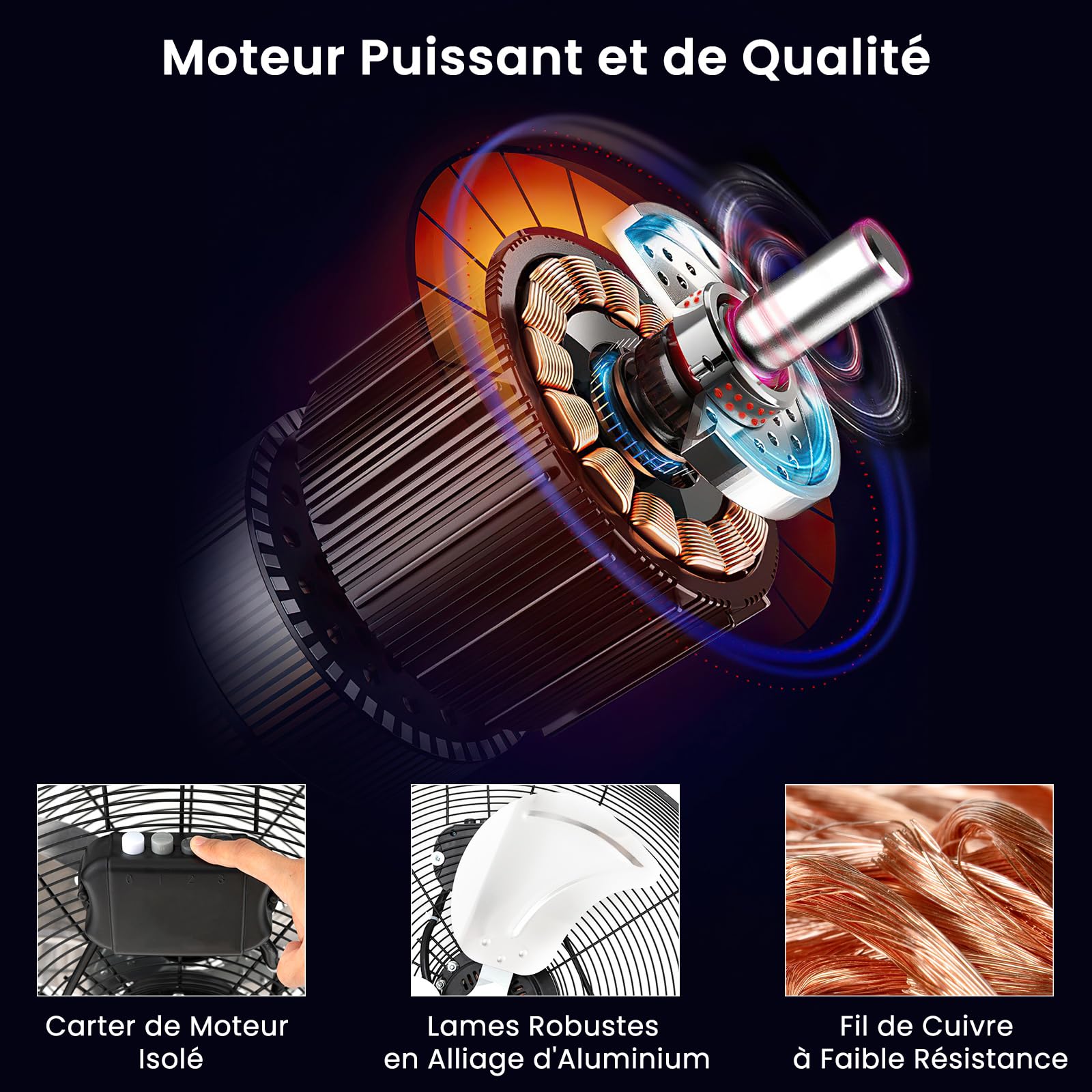 RELAX4LIFE Ventilateur de Sol Industrel Dia.60CM 160W 3 Vitesses, Ventilateur à Tambour 24 Pouces Mobile avec Poignée pour Magasin Garage Usine Cuisine Gym
