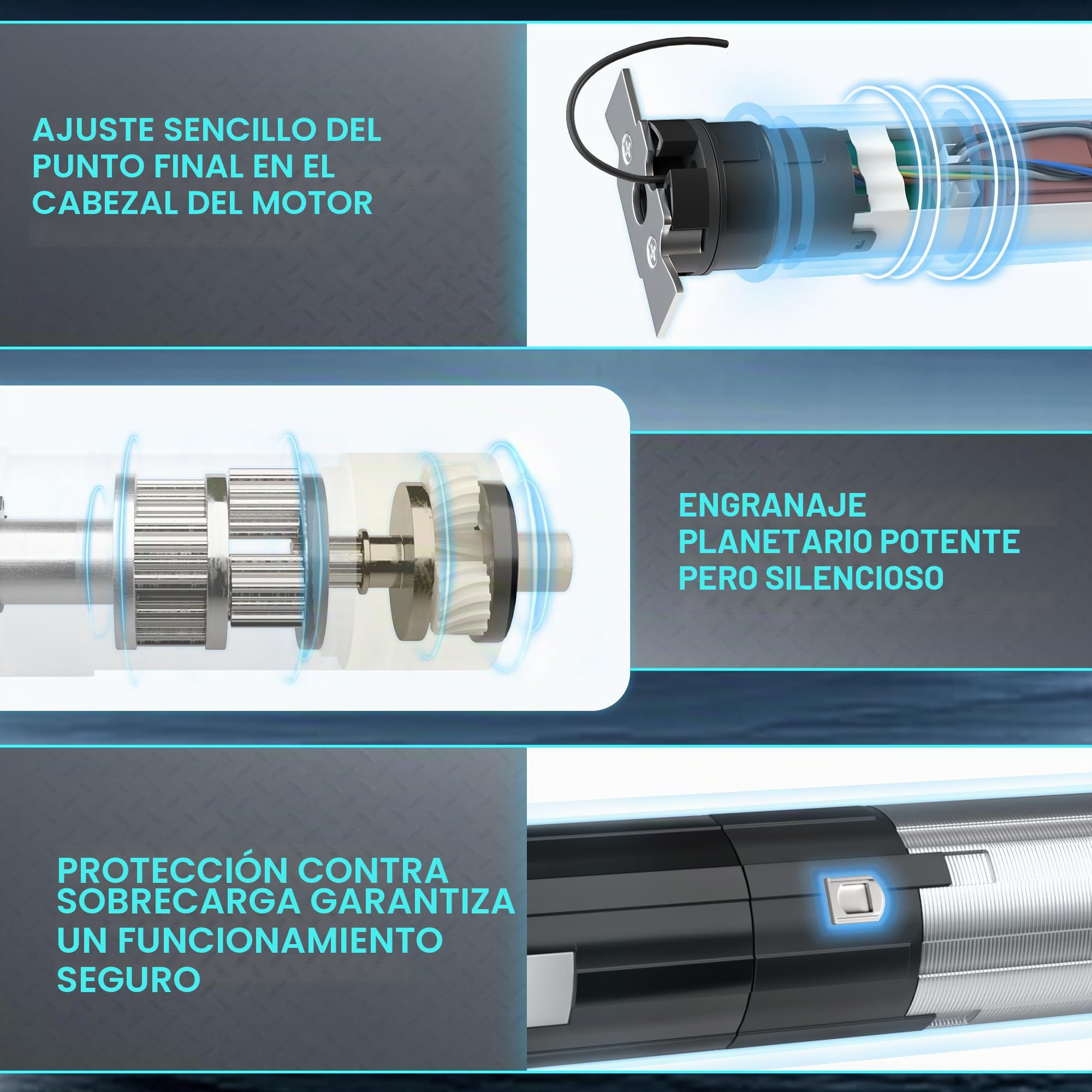 jarolift Motor Tubular Electrónico - TDEF 10/14 (D 40mm / Fuerza de Tracción 27 kg)