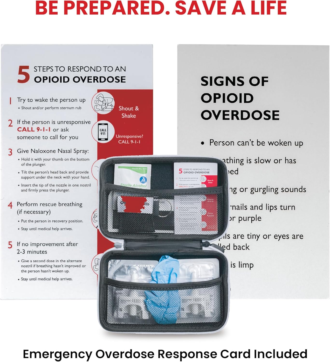 W WILKEN 10 PACK Naloxone Case for Opioid Overdose Kits | Custom Designed Hardshell Case Holds All Formulations of Naloxone | Does Not Include Naloxone (Cases Size: 7"x4.5"x 2") (Black - 10)