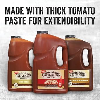 Cattlemen's Kentucky Bourbon BBQ Sauce, 1 gal - One Gallon Jug of Kentucky Bourbon Barbecue Sauce to Flavor Ribs, Chicken, Pork, Steak and More