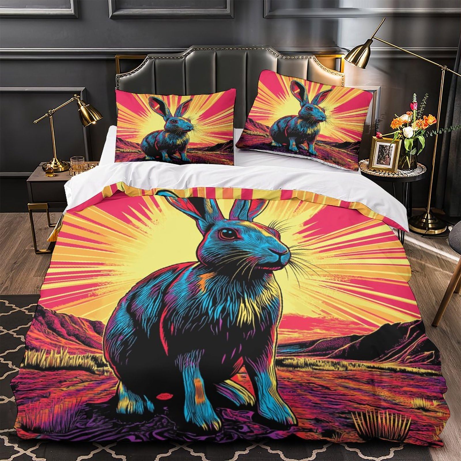 Housse de couette méduse violette 3d anti acarien et hypoallergénique king 220x240cm