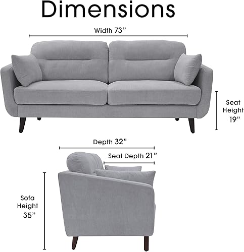 Miniatura 31 de Serta Sierra - Sofás para sala de estar, sofá tapizado de microfibra de diseño moderno, ideal para espacios más pequeños, sofá biplaza de 61