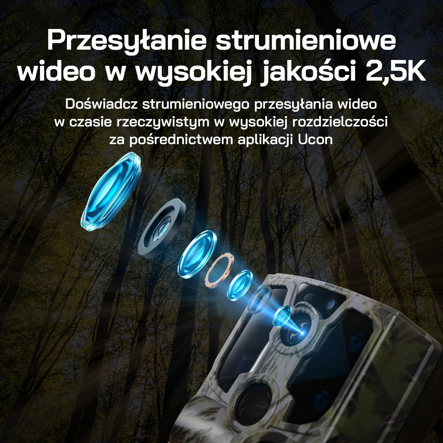 WOLFANG 4G LTE Wildlife Solarcamera 2.5K, Trailcamera met Uitstekend Nachtzicht, 0,2 s Activeringstijd, IP66 Waterdicht, Voor Wildlife Monitoring met Micro SD-kaar i SIM