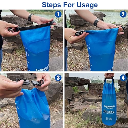 Miniatura 6 de Bolsa de agua alimentada por gravedad para filtro de agua Sawyer Survival con popote, bolsa de agua de gravedad grande de 1.5 galones compatible con