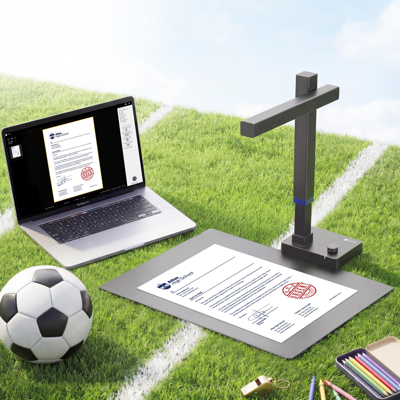 CZUR ET18 Pro Scanner per Libri Professionali, 18MP HD Telecamera Scanner per Documento con OCR, Converte i Documenti in PDF, Word, Tiff, Excel, compatibile con Windows macOS